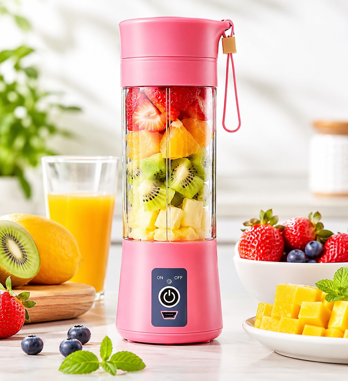 Blender Portabil Multifunctional Cu Acumulator Si Incarcator Usb